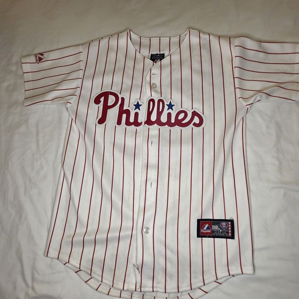 Philadelphia Phillies Ibañez #29 Pinstripe Jersey Youth Size M Majestic